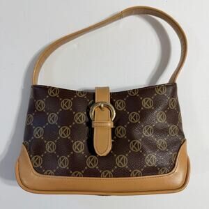 Y2K Kathy Ireland Womens Handbag Shoulder Bag Purse Brown Tan Retro